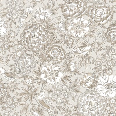Boråstapeter Vliesbehang 5526 - Swedish Grace - Botanisch Beige - 53cm x 10.05m