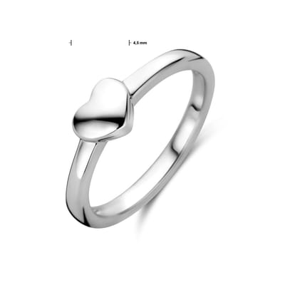 Gerhodineerd Zilver Ring Hart 1338081