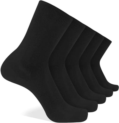 Pierre Cardin Heren Katoenen Sokken 5 Paar - Comfort Sokken met Naadloze Teen & Zachte Boord - Duurzamere Keuze - Zwart - 39/42