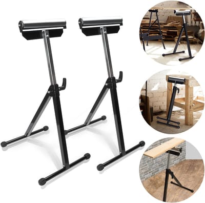 2x Rolbok 68-108cm verstelbaar rollensteun staal-Max. draagkracht 60kg-zwart