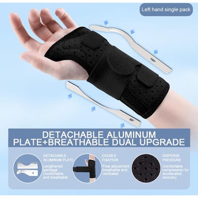 Support de poignet respirant, attelle de poignet professionnelle, bande de protection du poignet, bracelet de sport et de Fitness left noir