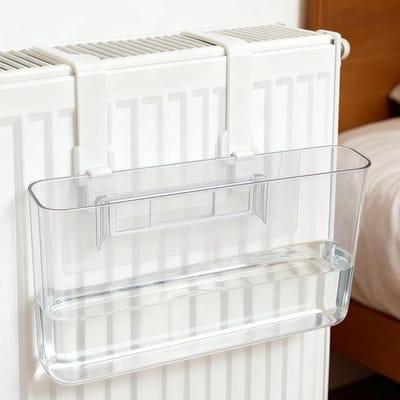 Luchtbevochtiger - Verwarming accessoire - Binnenklimaat verbeteren - Natuurlijke verdamping - 4.5 x 2.5 x 3.3 inch - Wit