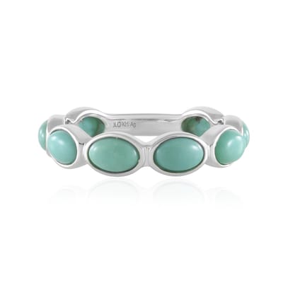Cavill - Zilveren ring met 8 Campitos Turkooisen 2 861 ct - 925 Sterling zilver geplatineerd - Ovaal cabochon - Elegant dames sieraad