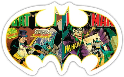 Batman Logo Comic Sticker maat S (10 x 10 cm)