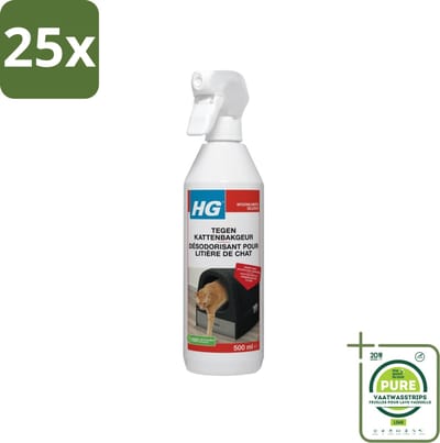 25 x HG Tegen Kattenbakgeur 500 ml - Grootverpakking - Kattenbakgeur Neutraliseren - Kattenbak Geur - Kattenbak Reiniging - Kattenbak Schoonmaken - Kattenbak Product
