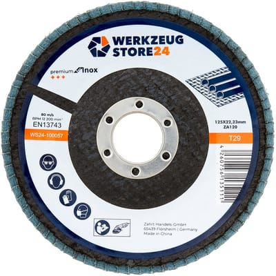 WS24 10x Lamellenschleifscheibe 125 mm gewölbt Zirkonkorund K 120 - WS24-100057WS24 10x lamellenschuurblad 125 mm gebogen zirkoniumoxide K 120 - WS24-100057
