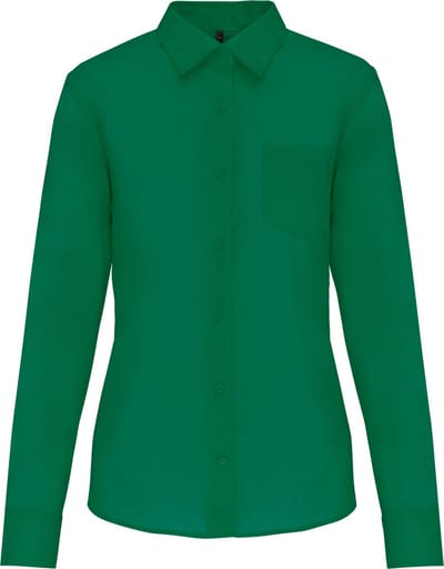Kariban Overhemd in onderhoudsvriendelijk polykatoen-popeline dames K549 - Kelly Green - 3XL