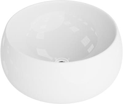 LAVITA® Opzetwastafel GRACIOSA Ronde Keramische Wastafel voor Badkamer en Gastentoilet - 405x405x150 mm - Wit Hoogglans - Wasbak op aanrecht - Keramik Waskom opbouw zonder kraangat en zonder overloop