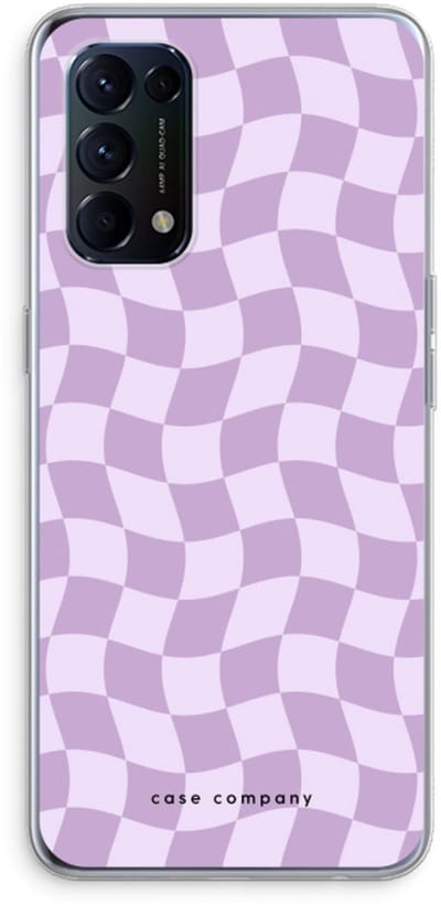 Case Company® - Hoesje geschikt voor Oppo Find X3 Lite hoesje - Grid Paars - Soft Cover Telefoonhoesje - Bescherming aan alle Kanten en Schermrand
