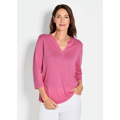 Shirt van luchtige viscose-jersey - roze - Gr. 48 van Goldner Fashion