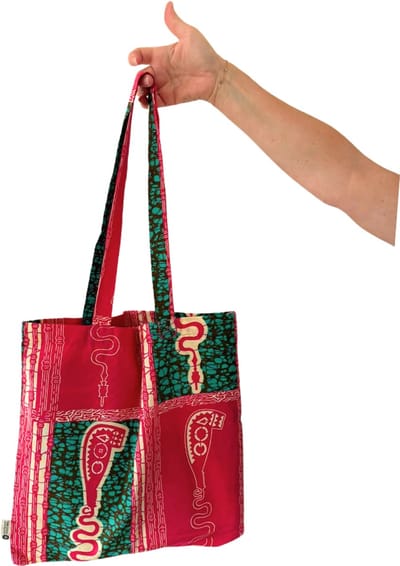 Katoenen shopper | Trendy tas | Kleurrijke herbruikbare tas | Boodschappentas | Duurzame tas | Handgemaakt in Ghana | Goed doel