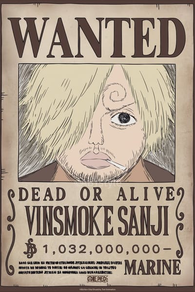Poster One Piece - Wanted Sanji Wano 38x52cm