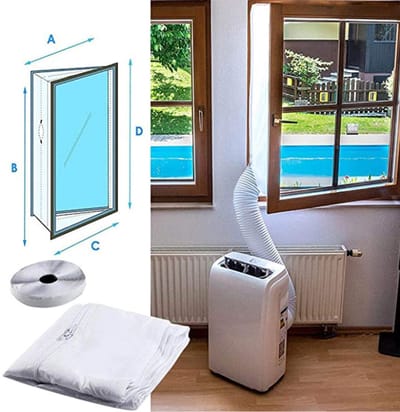 Afdichtdoek voor mobiele airco - Winddicht en waterdicht - Voor draai-kiepramen - Eenvoudig te monteren - 300 cm