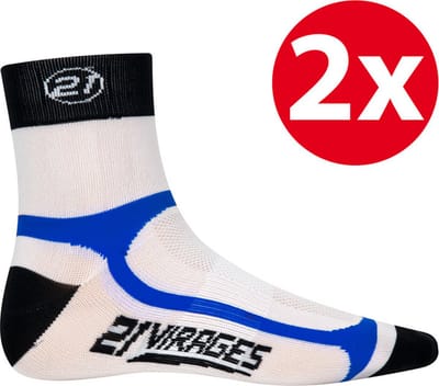 2 paar 21Virages sokken #4 blauw - 37/42
