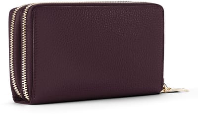 Lazarotti Portemonnee Bologna Leather Double Zip Around Wallet Black Zwart