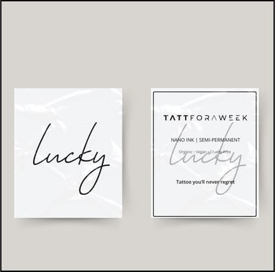 Tijdelijke tattoo lucky | Neptattoo volwassenen | Tijdelijke tattoo voor volwassenen | Temporary tattoo | Plaktattoos voor volwassenen | Neptattoos | Probeer zorgeloos een tattoo | tattforaweek