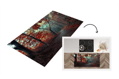 Keukenloper - Loper keuken - Bospad - Bomen - Pad door Bos - Herfst - 120x60 cm - Keukenloper vinyl