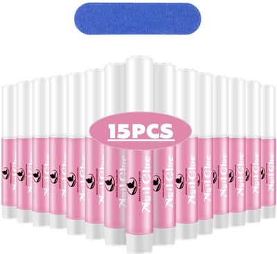 Dailygoods- Nagellijm Extra Sterk - 15 Stuks - Sneldrogend - Voor Kunstnagels/Nageltips - Lichtgewicht - Compact - 14-30 Dagen Houdbaarheid - Nagelgel