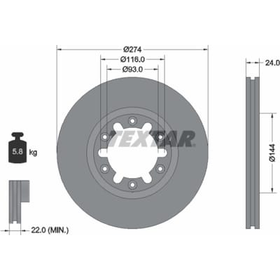 Remschijf TEXTAR 92136300