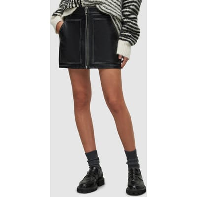 AllSaints Cleo Lea Skirt Black Size: 16 | Mini Skirts Outlet | Dames | Zwart