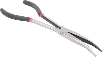 lange punttang, 11 in 280 mm verlengde handgreep tang, 25 graden gebogen punttang elleboog verlengklem handgereedschap