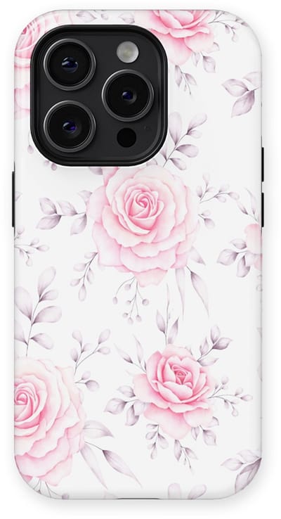 Bloemen Design Hoesje geschikt voor iPhone 14 Pro | Flower Print Tough Case met Mag | Shockproof | Bloemen Motief Backcover geschikt voor iPhone 14 Pro Rose Romance