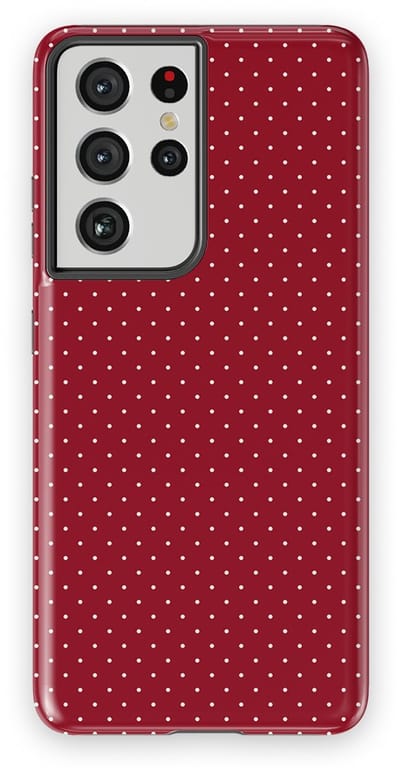 Micro Dots Tough Hoesje Samsung Galaxy S21 Ultra | Geschikt Voor Mag | Stippen Motief Backcover Samsung Galaxy S21 Ultra Red Velvet