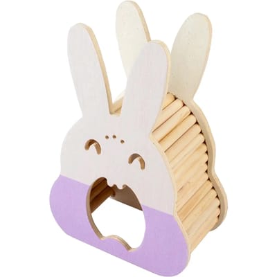 Duvoplus - Hok - Knaagdier - Knaagdieren Houten Speelhuis Hangoorkonijn 22x10,5x15cm Meerkleurig - 1st