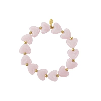 Dazzle My Heart Armband | Roze | Acryl | Roestvrij Staal | Elastisch | Yehwang | Trendy | Kerst | Cadeau voor haar