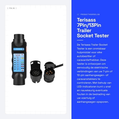 Dailygoods - Terisass 7Pin/13Pin Trailer Socket Tester voor Auto en Caravan met LED Indicatoren