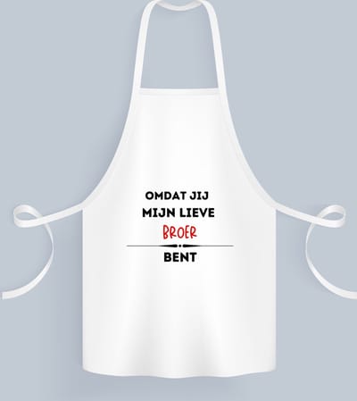 Akyol - omdat jij mijn lieve broer bent Keukenschort - Broer - de liefste broer - verjaardag - cadeautje voor broer - kado - geschenk - 82 bij 71 cm