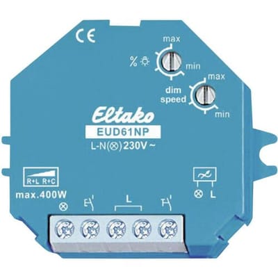 Eltako 61100830 Dimmer (opbouw), Dimmer (inbouw) Geschikt voor lampen: Spaarlamp, Gloeilamp, Halogeenlamp, TL-buis Blauw