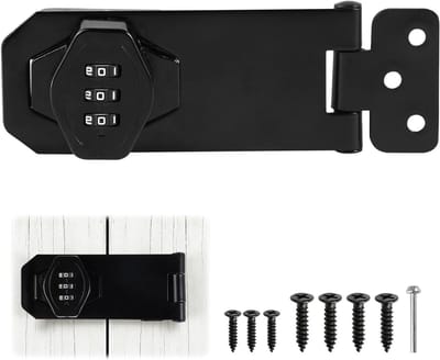 Hangslot met Cijfercode 4 Inch - Veilig Afsluitbaar Deurgrendel voor Kasten, Schuren en Poorten, Ideaal voor Kledingkasten en Garages