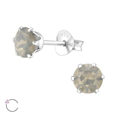 Zilveren oorstekers - Swarovski kristal - hypoallergeen - 8 mm