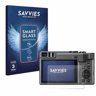 3 Stuks Savvies Screenprotector - geschikt voor Panasonic Lumix DC-TZ90 / TZ96 / TZ99 - beschermfolie glas transparant