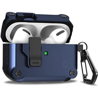 Coverzs TPU & PC Rugged case geschikt voor AirPods Pro / Pro 2 - Beschermhoesje - Optimale bescherming - Hoogwaardige kwaliteit