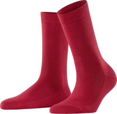 FALKE Family eenkleurig katoen sokken dames rood - maat 35-38