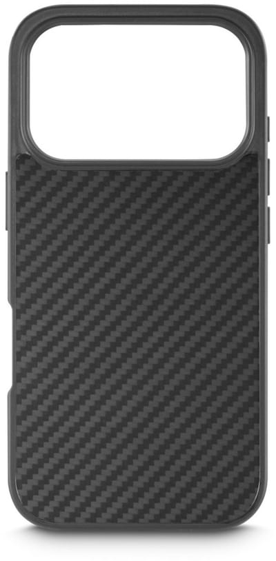 BlackRock hoesje geschikt voor Iphone 17 Pro Max - Robust Carbon Cover - Zwart