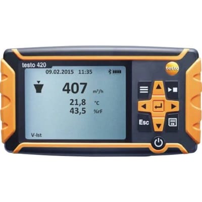 0560 0420 testo 420 - Differenzdruckmessgerät für 0...120 Pa Drukverschilmeter Druk -120, 0.1, 700 - 120, 14, 110 Pa, m/s, hPa