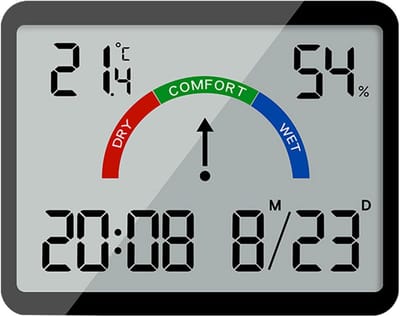 Wekker - Weerstation - Kamerthermometer - Digitale wekker - Douchetimer - Keukenthermometer- Ultradunne digitale wandklok - Zuignapontwerp op batterijen - Geschikt voor koelkasten en muren - Vakantiecadeau - Kerstmis- Zwart