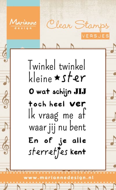 Marianne Design Stempel Liedje Twinkel twinkel kleine ster CS0964