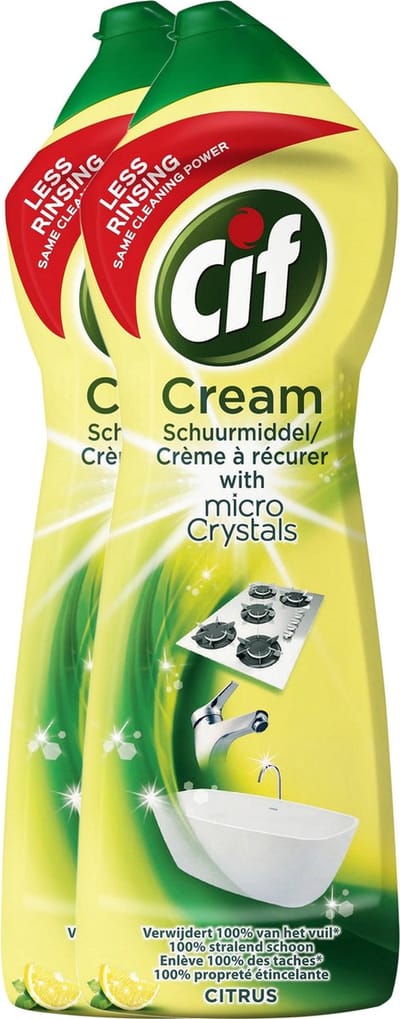Cif Citroen Cream - 750 ml - Schuurmiddel - 2 stuks - Voordeelverpakking