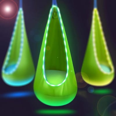 Lichtgevende Schommelstoel - Hangmat Kinderen - Ontspannen Buiten - Met Led Licht - 150x70cm - Groen