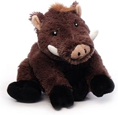 Inware pluche wild zwijn knuffeldier - bruin - staand - 25 cm - Dieren knuffels