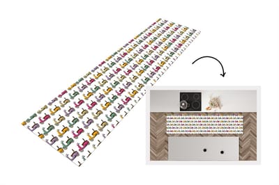 Keukenloper - Loper keuken - Patroon - Tiener - Scooter - Reizen - 200x50 cm - Keukenloper vinyl