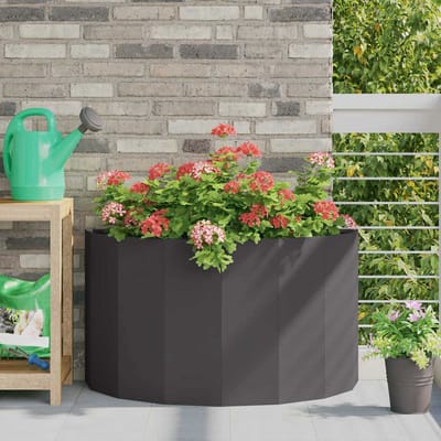 vidaXL Plantenbak Zwart 90 x 45 x 50 cm Staal