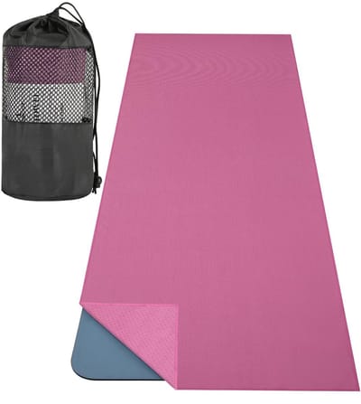 Dailygoods- Yogahanddoek Antislip - Oefenmat Afdekking 74,4"×27,3" - Hoekzakken - Greeppunten - Geschikt voor Pilates/Mediteren - Yogamat