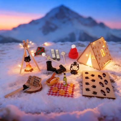 Tent accessoires voor kampvuur met kerstdecoratie en fairy lights, perfect als cadeau voor kinderen