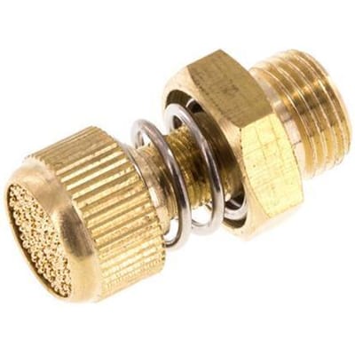 G1/8'' Messing Smoorgeluiddemper Met Geribbelde Schroef [2 Stuks]