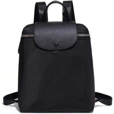 Trendy Longxiang Rugzak, Modieuze Rugzak met Grote Capaciteit, Waterdichte Reis Lichtgewicht Nylon Schoudertas voor Dames black